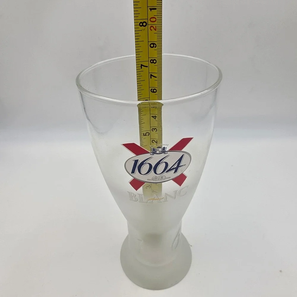 Kronenbourg 1664 Blanc Frosted Beer Glass 0.5L Pilsner Wheat Beer Barware O5‎